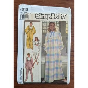 UNCUT Vintage Simplicity 7816 Nightgown Pattern  Size 10-12